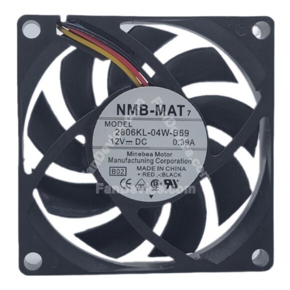 NMB-MAT 2806KL-04W-B69 DC 12V 0.39A 7015 Axial Cooling Fan