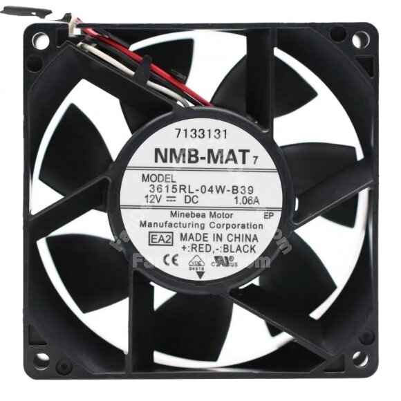 NMB-MAT 3615RL-04W-B39 DC 12V 1.06A 9038 Axial Cooling Fan