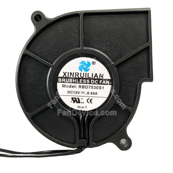 XINRUILIAN RBD7530S1 DC 12V 0.50A 7530 Blower Brushless Cooling Fan