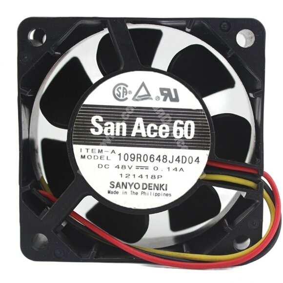 Sanyo Denki San Ace 60 109R0648J4D04 DC 48V 0.14A 6025 Axial Cooling Fan