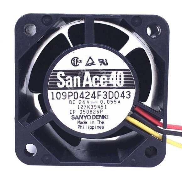 Sanyo Denki San Ace 40 109P0424F3D043 DC 24V 0.055A 4028 Axial Cooling Fan