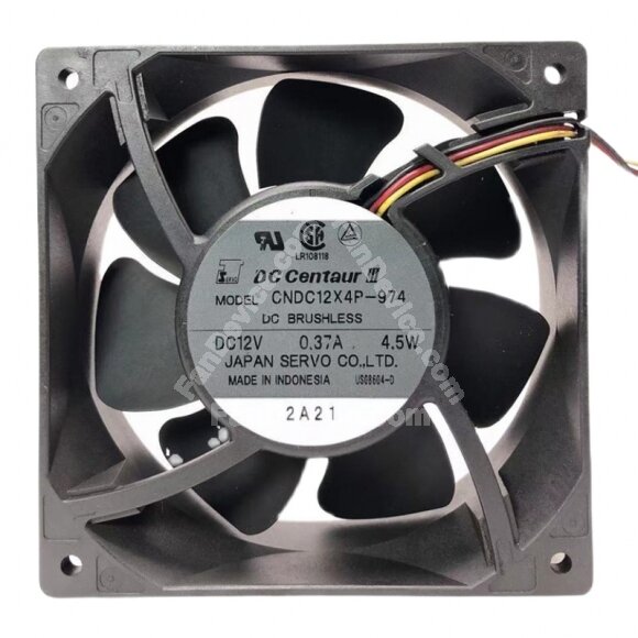 Servo DC Centaur CNDC12X4P-974 DC 12V 0.37A 4.5W 12038 Axial Brushless Cooling Fan