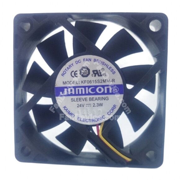 JAMICON KF0615S2MM-R DC 24V 2.3W 6015 Sleeve Bearing Axial Cooling Fan