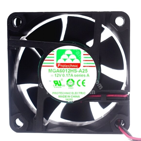Protechnic MGA6012HS-A25 DC 12V 0.17A 6025 Axial Cooling Fan