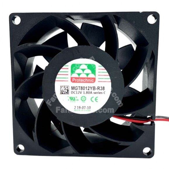 Protechnic MGT8012YB-R38 DC 12V 1.80A 8038 Axial Cooling Fan