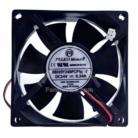 PELKO Motors R8025Y24BPCP1c-7 DC 24V 0.34A 8025 Brushless Axial Cooling Fan