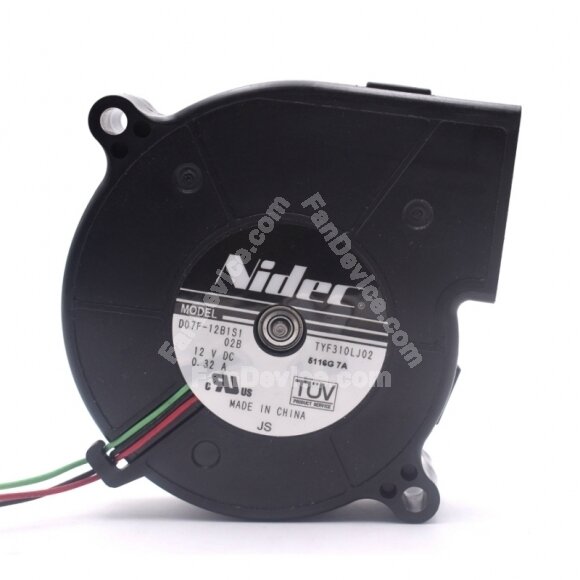 Nidec D07F-12B1S1 DC 12V 0.32A 2 Wires / 3 Wires Blower Cooling Fan