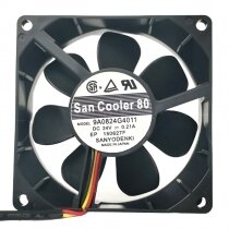 Sanyo Denki San Cooler 80 9A0824G4011 DC 24V 0.21A 8025 Axial Cooling Fan