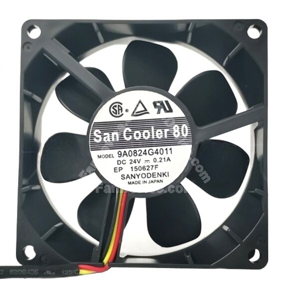 Sanyo Denki San Cooler 80 9A0824G4011 DC 24V 0.21A 8025 Axial Cooling Fan
