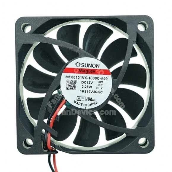Sunon MF60151VX-1000C-A99 DC 12V 2.28W 2 Wires Axial Cooling Fan