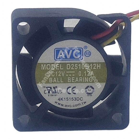 AVC D2510B12H DC 12V 0.12A 2510 Axial Ball Bearing Cooling Fan