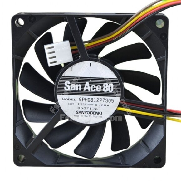 Sanyo Denki San Ace 80 9PH0812P7S05 DC 12V 0.26A 2 Wires / 3 Wires / 4 Wires Axial Cooling Fan