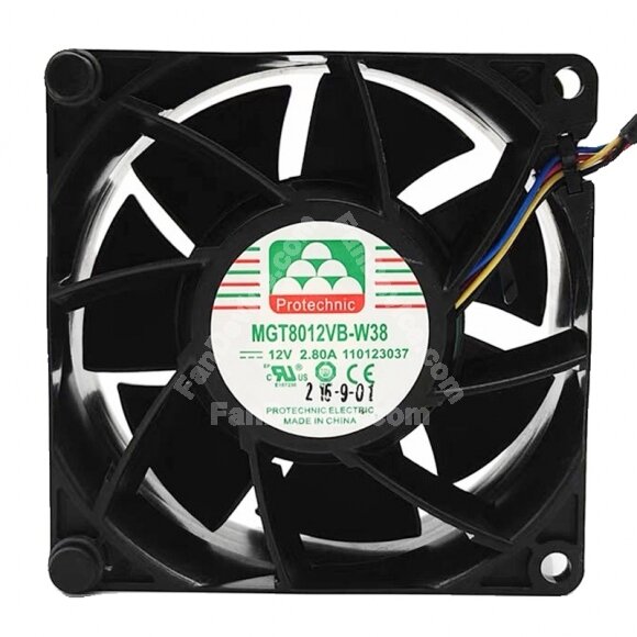 Protechnic MGT8012VB-W38 DC 12V 2.80A 8038 Axial Cooling Fan