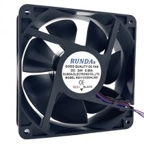 RUNDA RSH1238B24L38S DC 24V 0.60A 12038 Axial Cooling Fan