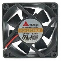 Y.S.TECH FD127025LB DC 12V 0.09A 2 Wires Brushless Axial Cooling Fan
