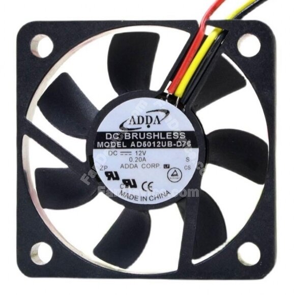 ADDA AD5012UB-D76 DC 12V 0.20A 2 Wires / 3 Wires / 4 Wires Axial Cooling Fan