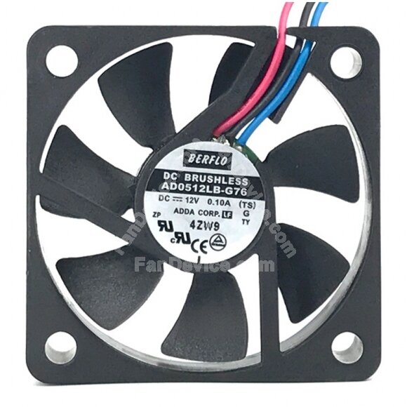 BERFLO AD0512LB-G76 DC 12V 0.10A 5010 Brushless Axial Cooling Fan