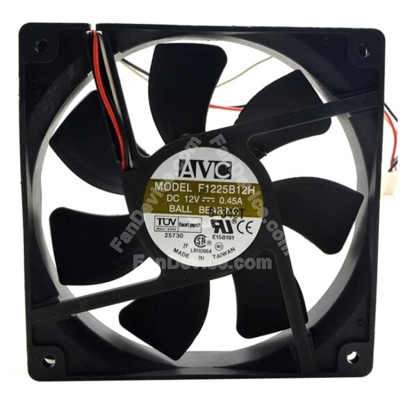 AVC F1225B12H DC 12V 0.45A 2 Wires / 3 Wires Axial Cooling Fan