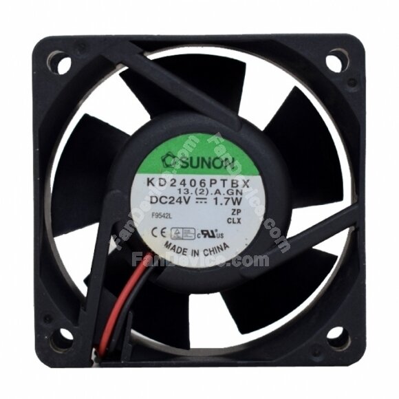 SUNON KD2406PTBX DC 24V 1.7W 2 Wires Axial Cooling Fan