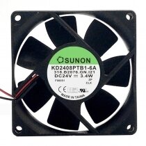 Sunon KD2408PTB1-6A DC 24V 3.4W 2 Wires Axial Cooling Fan