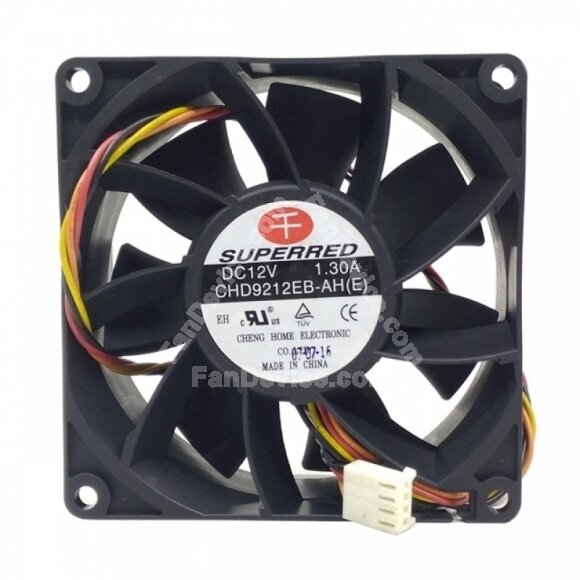 SUPERRED CHD9212EB-AH(E) DC 12V 1.30A 2 Wires / 3 Wires / 4 Wires Axial Cooling Fan