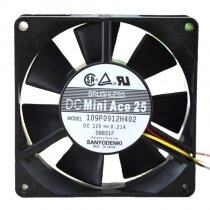 Sanyo Denki DC Mini Ace 25 109P0912H402 DC 12V 0.21A 2 Wires / 3 Wires Axial Cooling Fan