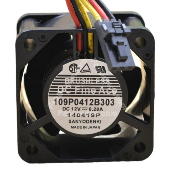 Sanyo Denki DC Fine Ace 109P0412B303 DC 12V 0.28A 2 Wires / 3 Wires Axial Cooling Fan