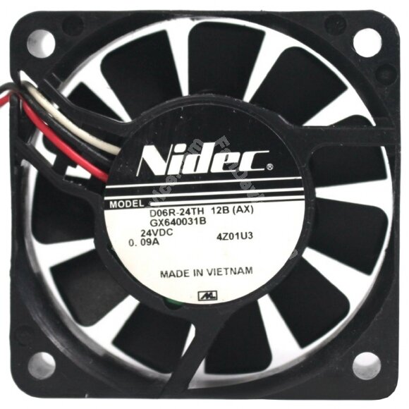 Nidec D06R-24TR 12B DC 24V 0.09A 3 Wires 6015 Axial Cooling Fan