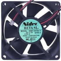 Nidec D08T-24TS4 11 DC 24V 0.26A 2 Wires 8025 Axial Cooling Fan