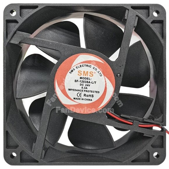 SMS SF-12038A-L/T DC 24V 0.3A 2 Wires Impedance Protected Axial Fan