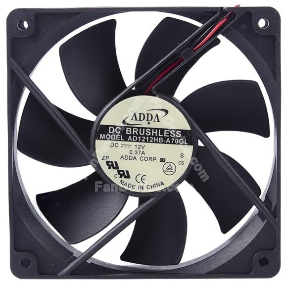 ADDA AD1212HB-A70GL 12V 0.37A 2 / 3 Wires Axial Fan