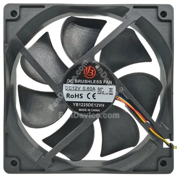 YB YB1225DE12VH 12V 0.60A 2 / 3 / 4 Wires 12025 DC Brushless Axial Fan