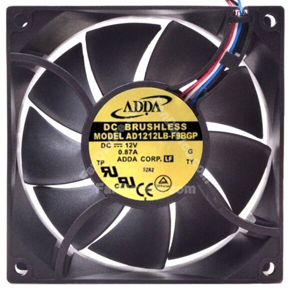 ADDA AD1212LB-F9BGP 12V 0.87A 4 Wires 12038 DC Brushless Axial Fan