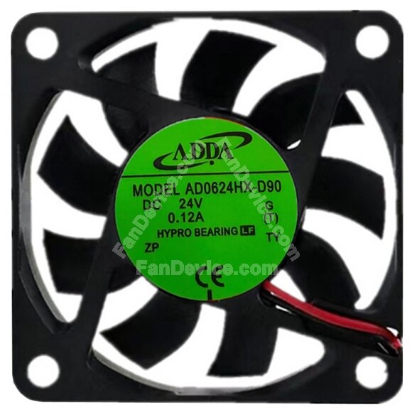ADDA AD0624HX-D90 DC 24V 0.12A 2 Wires 6015 HYPRO Bearing Axial Fan