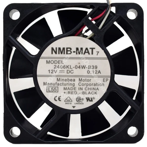 NMB-MAT 2406KL-04W-B39 12V 0.12A 2 / 3 Wires Axial Fan