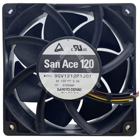 Sanyo 9GV1212P1J07 12V 3.0A 4 Wires PWM Axial Cooling Fan