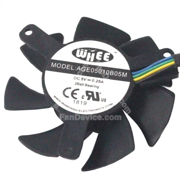 WHEE AGE05010B05M 5V 0.25A 4 Wires Ball Bearing Axial Fan