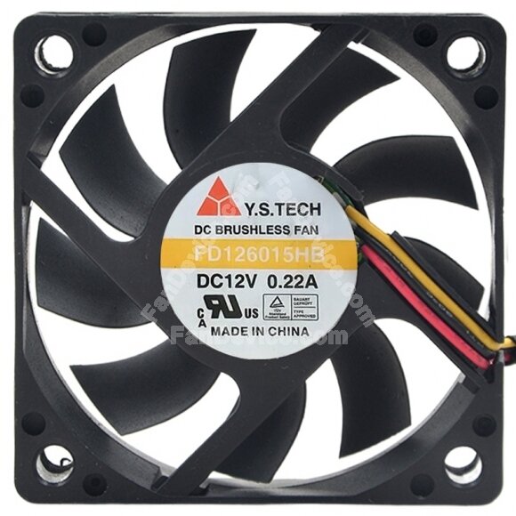 Y.S.TECH FD126015HB 12V 0.22A 2 / 3 Wires Cooling Fan