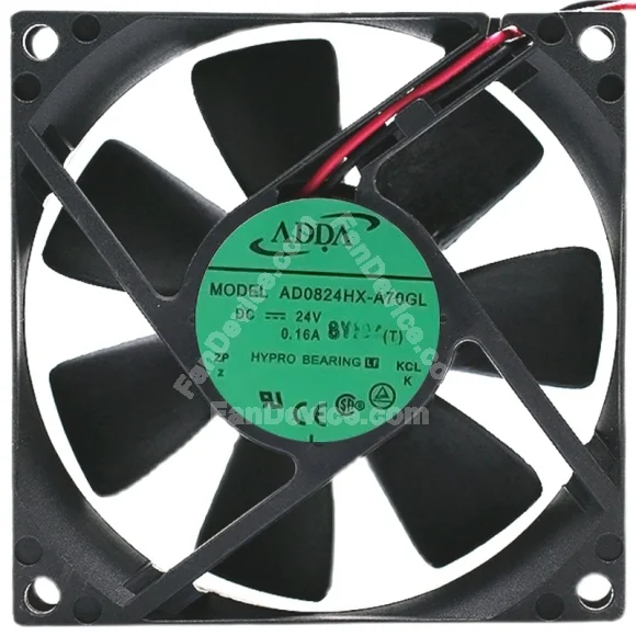 ADDA AD0824HX-A70GL 24V 0.16A 2 Wires Cooling Fan