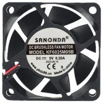 SANONDA KF6025M05B 5V 0.20A 2 Wires Axial Cooling Fan