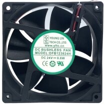 YOUNG LIN DFB123824H 24V 9.6W 2 Wires Axial Cooling Fan