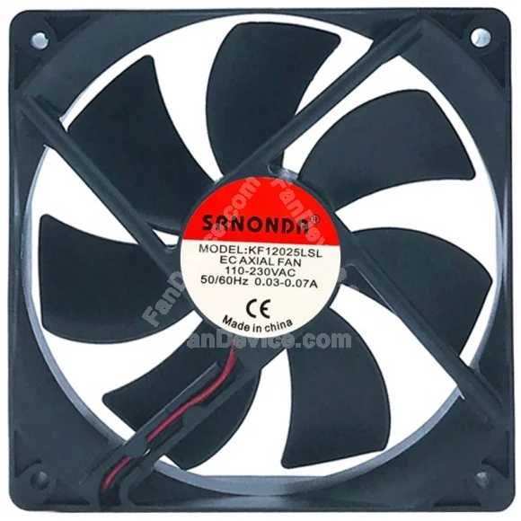 SANONDA KF12025LSL 110-230V 0.03-0.07A 2 Wires Cooling Fan