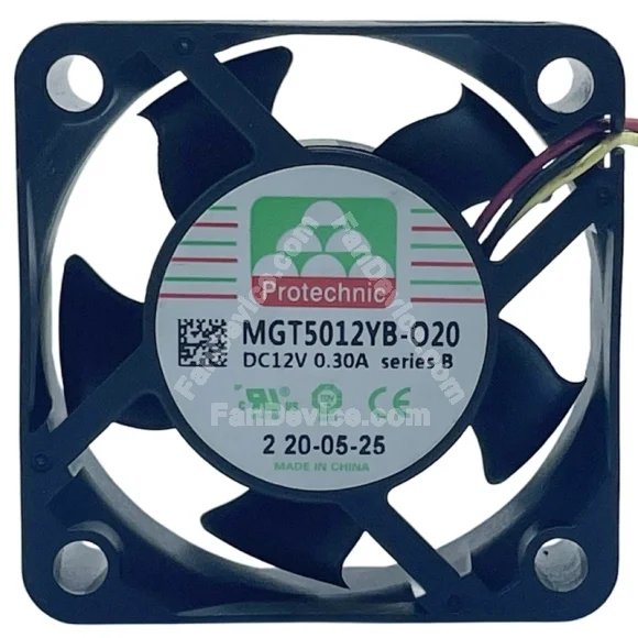 Protechnic MGT5012YB-O20 12V 0.30A 2 Wires Cooling Fan