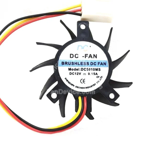 DC-FAN DC5010MS 12V 0.15A 3 Wires Axial Cooling Fan