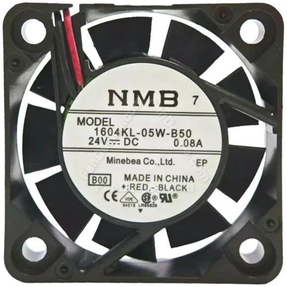 NMB 1604KL-05W-B50 DC 24V 0.08A 2 Wires Axial Cooling Fan