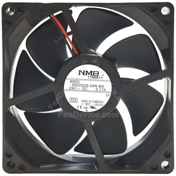 NMB 09225SS-24N-BA DC 24V 0.17A 2 Wires Axial Cooling Fan