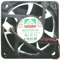 Protechnic MGA6012ZB-O25 DC 12V 0.31A 2 Wires Axial Cooling Fan