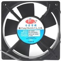 QI FANG QF13538HSL AC 220V 0.14A 2 Wires Axial Cooling Fan