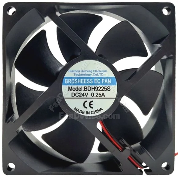 HuiFeng BDH9225S 24V 0.25A 2 Wires Axial Cooling Fan