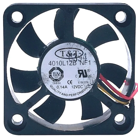 T&T 4010L12B NF1 DC 12V 0.14A 3 Wires Axial Cooling Fan